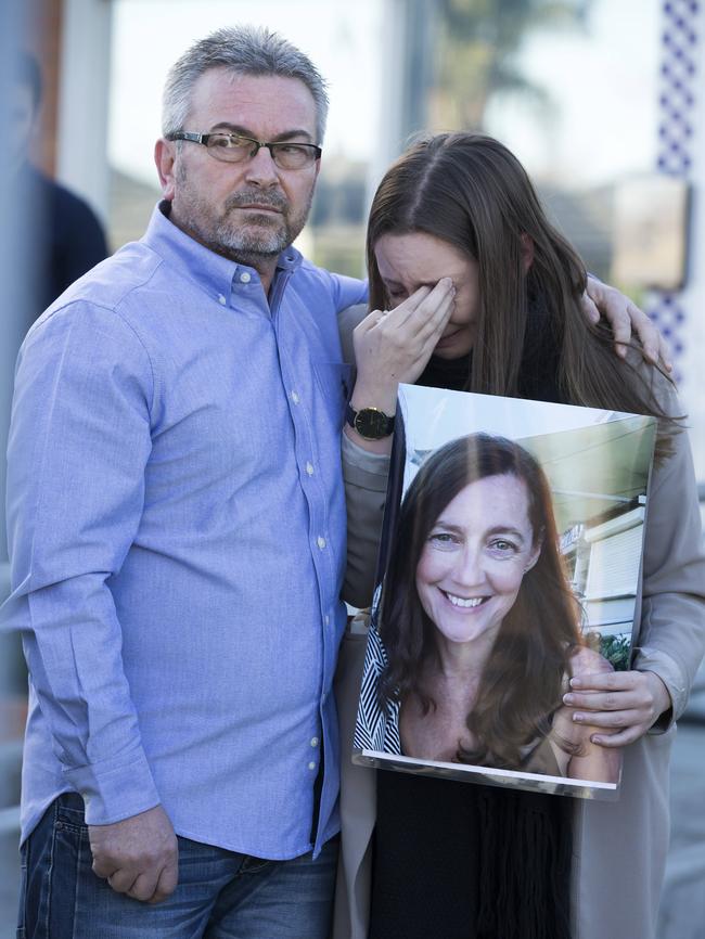 Borce and Sarah Ristevski on July 2 after Karen Ristevski went missing on June 30. Picture: Sarah Matray