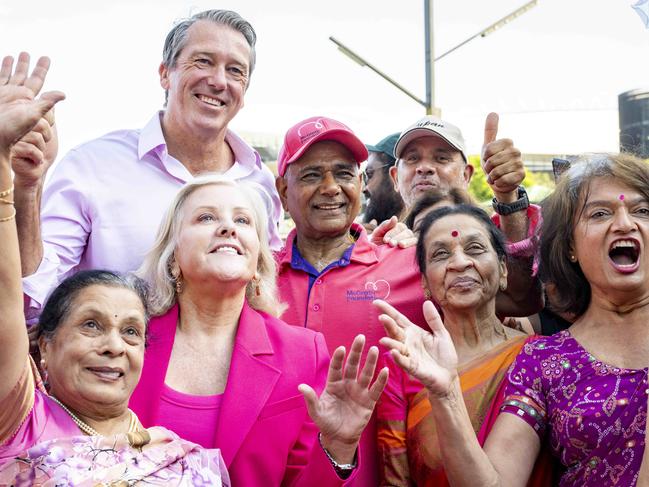 McGrath Foundation founder Glenn McGrath with Pink Parade participants in front of the SCG. Picture: Monique Harmer