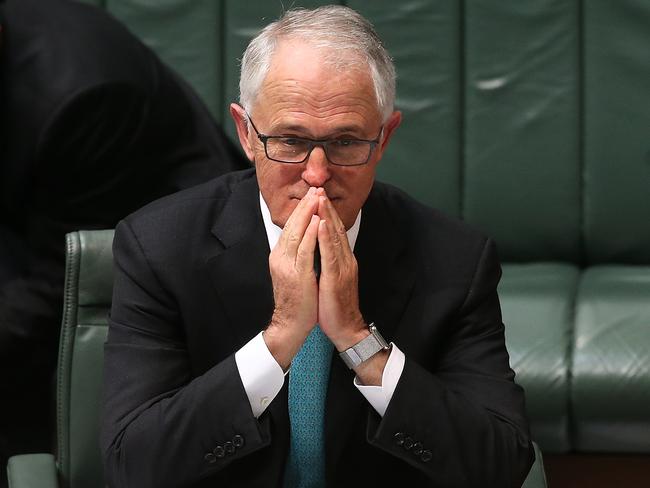 PM Malcolm Turnbull in Question Time in the House of Representatives Chamber at Parliament House in Canberra. Picture Kym Smith