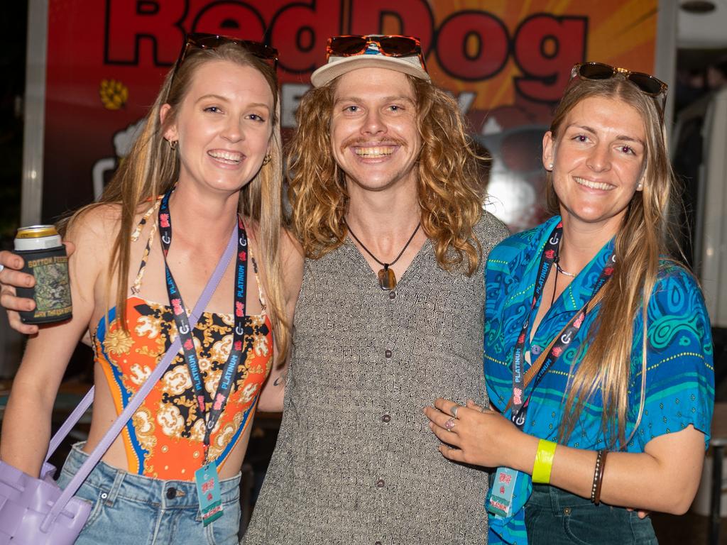 Tahin Cross, Rowan Perkins and Jessie Ault at Rhythm on the Reef Saturday 30 September 2023 Picture: Michaela Harlow