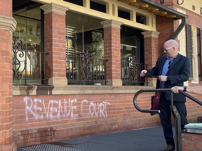 ‘Revenue Court’ graffiti sprayed across courthouse