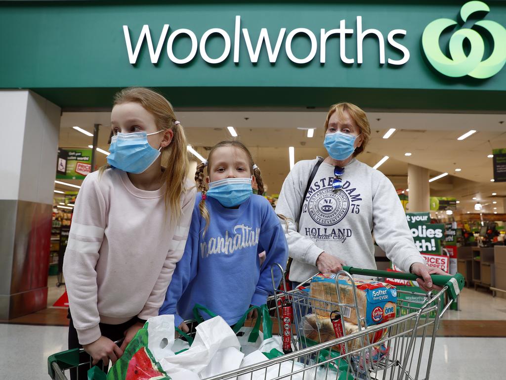 Woolworths has requested that shoppers use face masks while in store. Picture: Sam Ruttyn