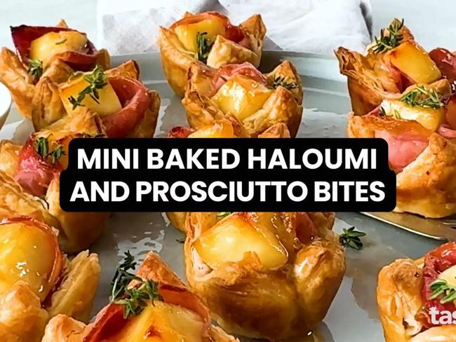 Mini baked haloumi and prosciutto bites