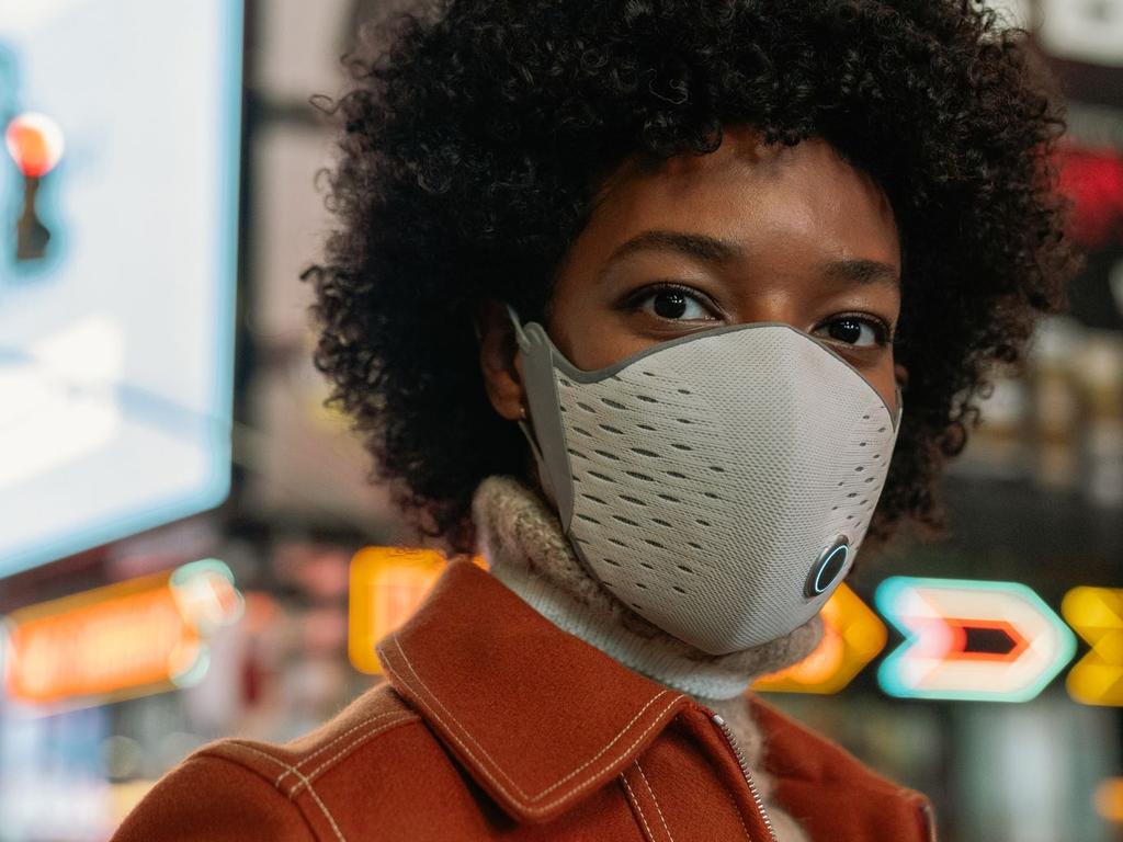 An AirPop mask with built-in tech.