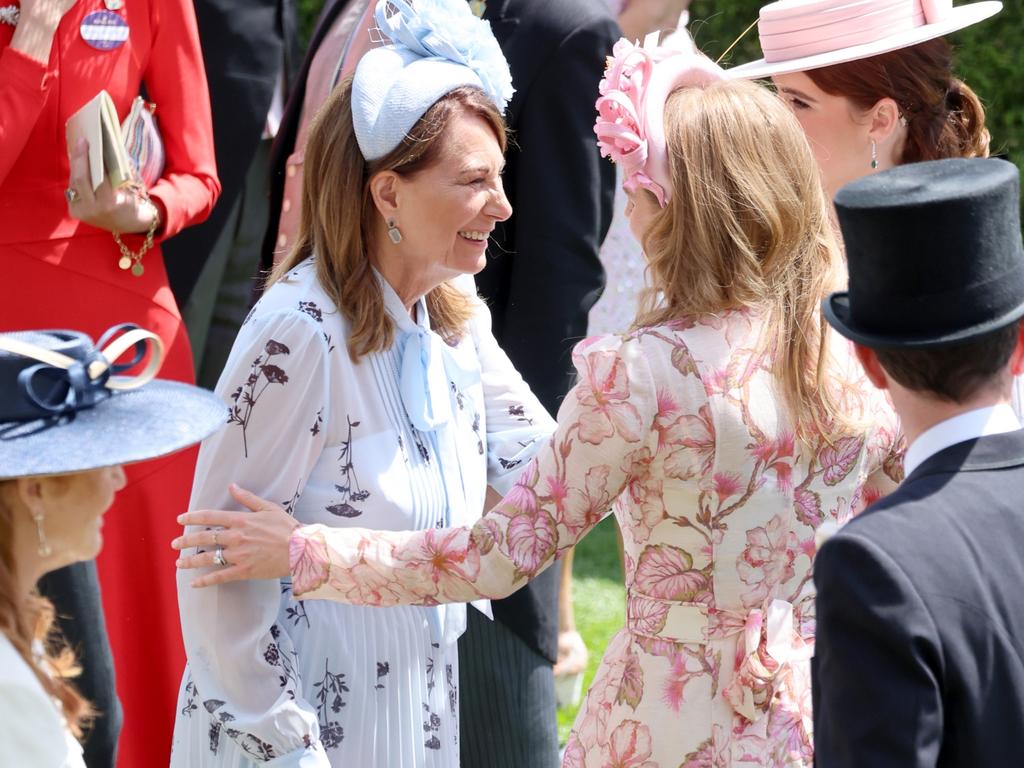 Beatrice even shared a moment with Kate’s mother Carole Middleton. Photo: Getty Images.