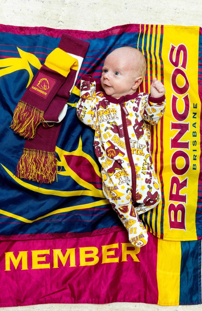 Baby William Torrie is the Broncos’ youngest member. Picture: Richard Walker