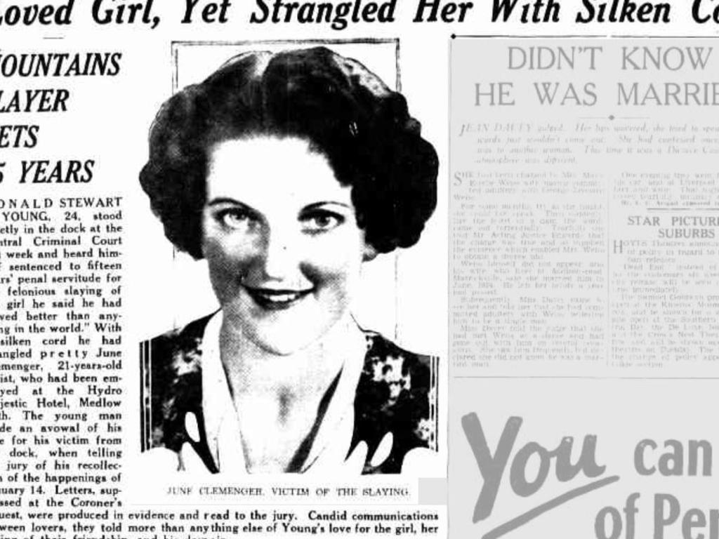 Hydro Majestic employee June Clemenger was murdered by her jealous lover in 1938. Picture: Truth Newspaper/Trove