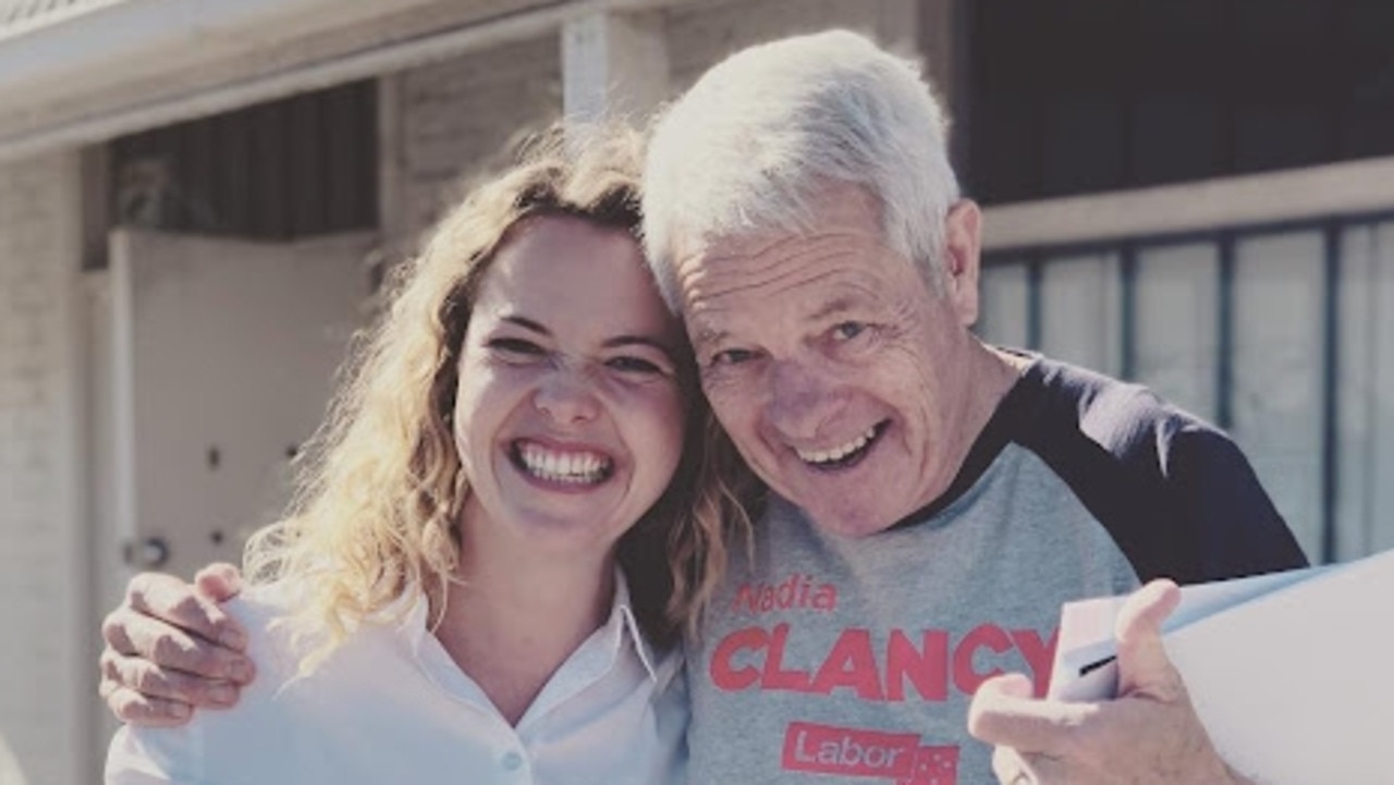 Labor MP Nadia Clancy with her father, Tony Clancy. Picture: Facebook