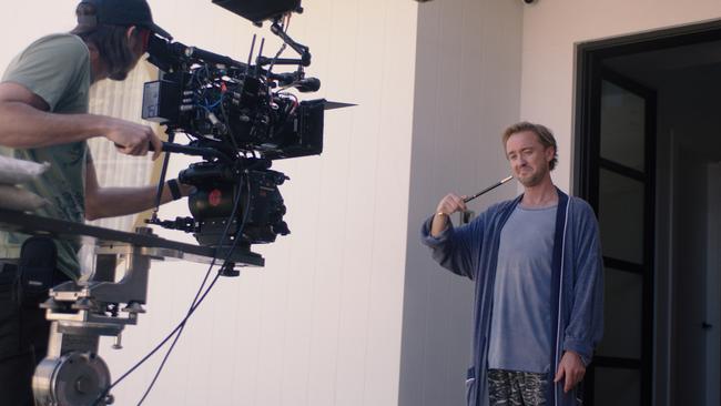 Harry Potter star Tom Felton on set filming in Sydney. Picture: Supplied