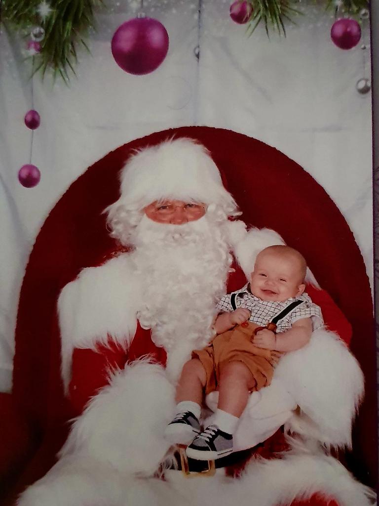 Waylon Wraight loved his first photo with Santa.