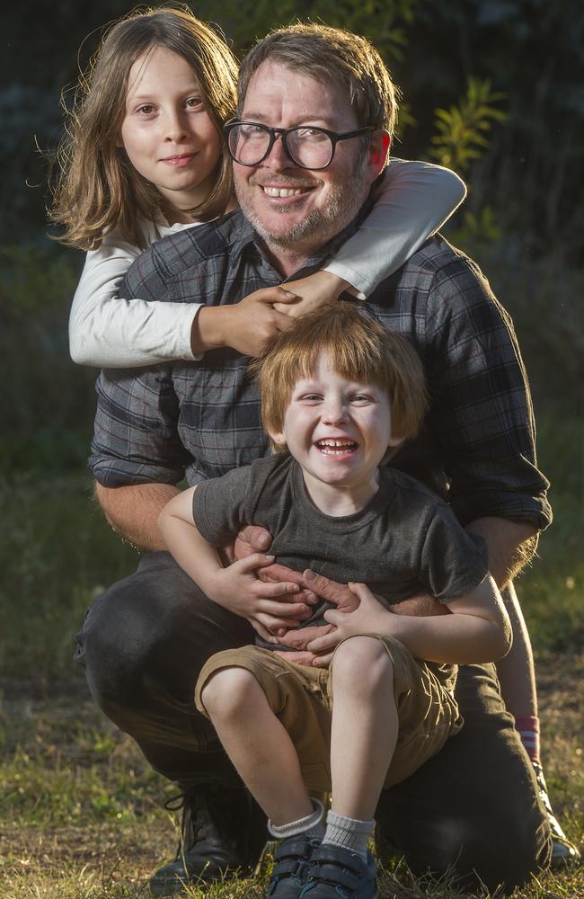 Rhys Allen decided to be a stay-at-home dad for financial reasons. Picture: Rob Leeson