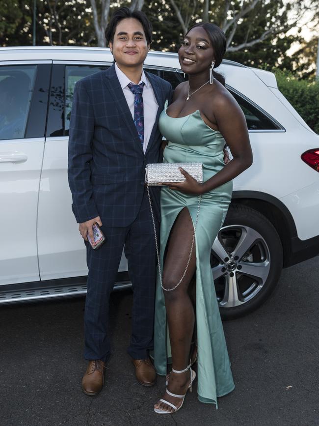 Pete Hermsrichart and Marie Mbaindene at Centenary Heights State High School formal at Picnic Point, Friday, November 20, 2020. Picture: Kevin Farmer
