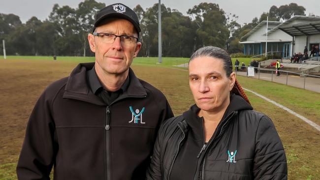 YJFL chief executive Tim Murray, left, says the league rejects plans to make Ford Park the league’s long-term home. Picture: Tim Carrafa