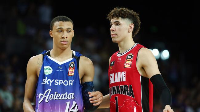 Star imports, like LaMelo Ball (R) and RJ Hampton (L) could get involved. Picture: Getty