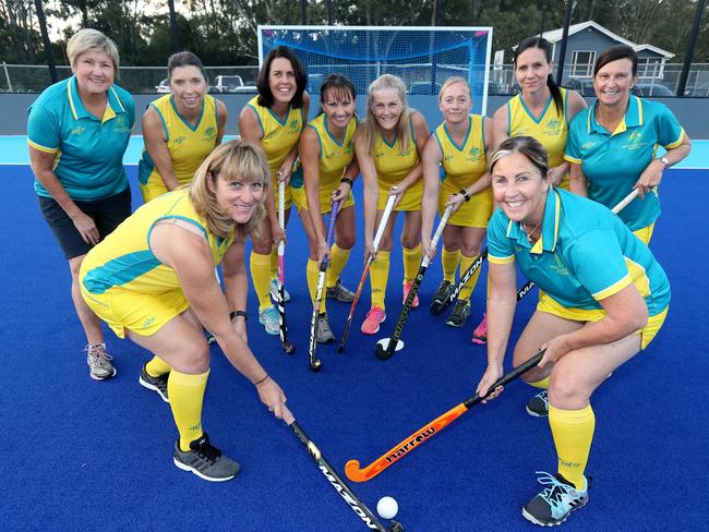 <s1>(Front row) Julie Ashton-Lucy, Megan Ward, (back row) Gail Lomas, Leanne Ferguson, Sonya Palmer, Karen Iwanuscha, Ingrid Woods, Maggie Schiller, Sharni Mott and Kathy Devitt will take part in the Masters Hockey World Cup in Spain from July 27 to August 5.</s1> Picture: Mike Batterham