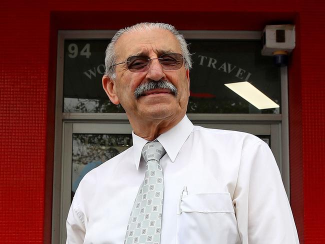 Travel agent George Vella pictured at his Blacktown business that has been heavily impacted by the Covid-19 pandemic that has hit the travel industry hard. George has lost 5 of his staff as business fell away. Picture: Toby Zerna