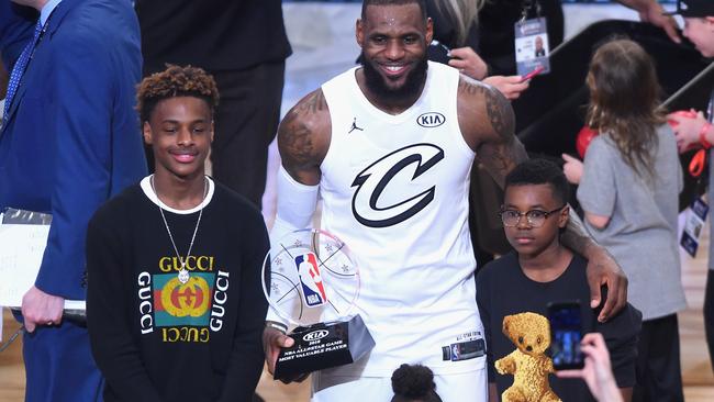 LeBron James and his children.