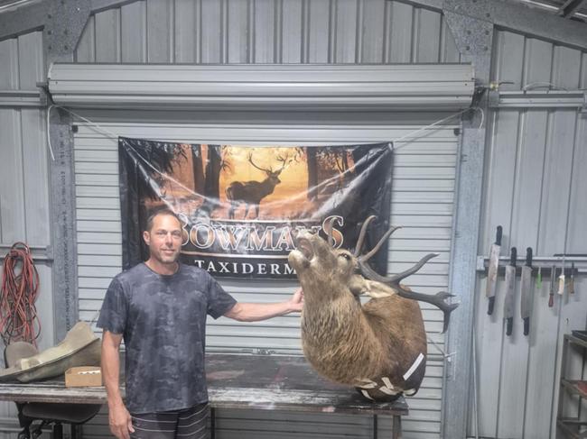 Kevin Daley runs Bowman’s Taxidermy from his Bundaberg warehouse.