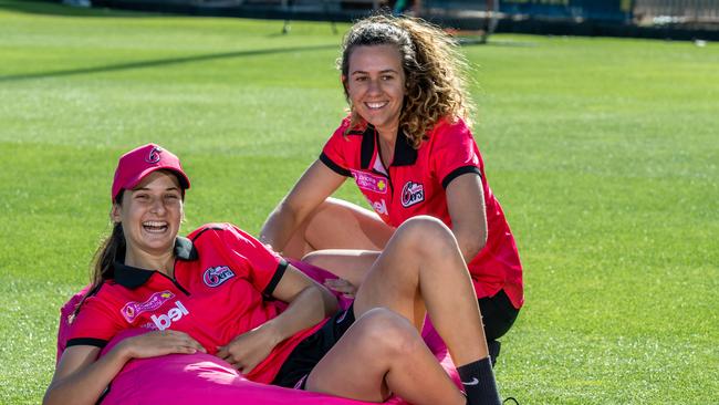 Stella Campbell and Emma Hughes at North Sydney Oval.