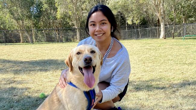 Thessa Canzon, 22, is still walking in Aurora Park but is making sure she brings her dogs along.