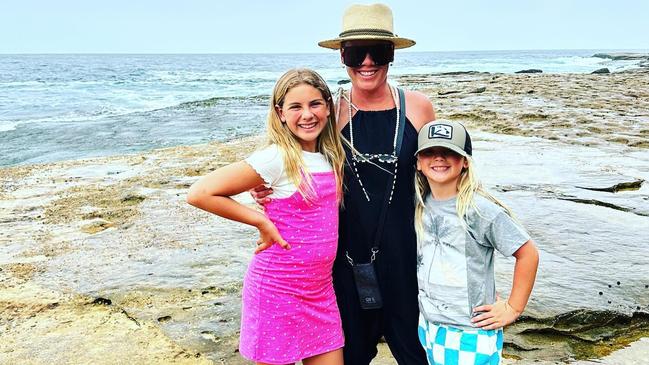 Pink and kids Willow and Jameson spent the day at Bondi. Picture: Instagram