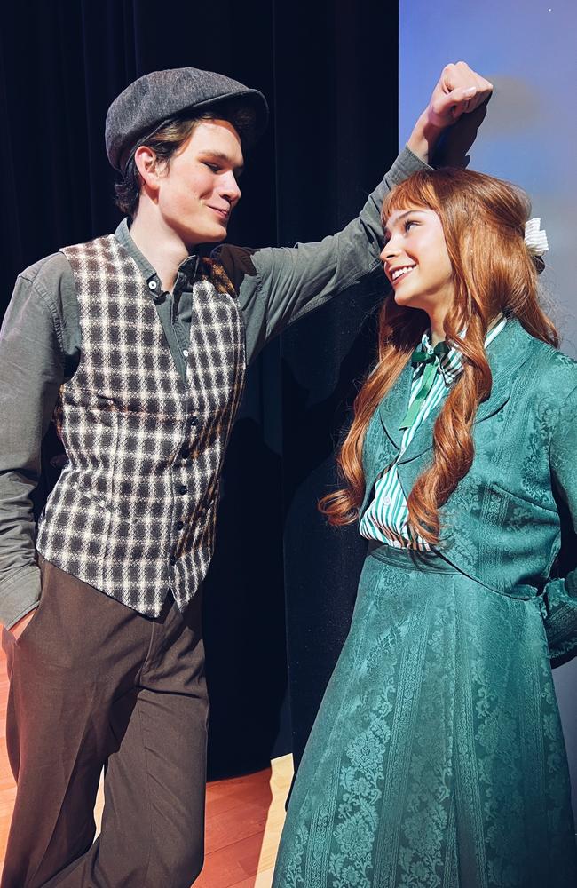 Luke Parker (left) playing the lead role of strike leader Jack Kelly, pictured with Lexie Campbell, playing Katherine Plumber.