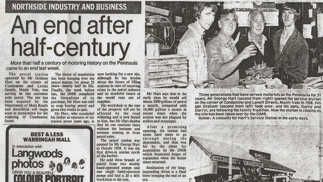 An article in the Manly Daily in the late 1970s about Hart's Automotive. Picture: Facebook