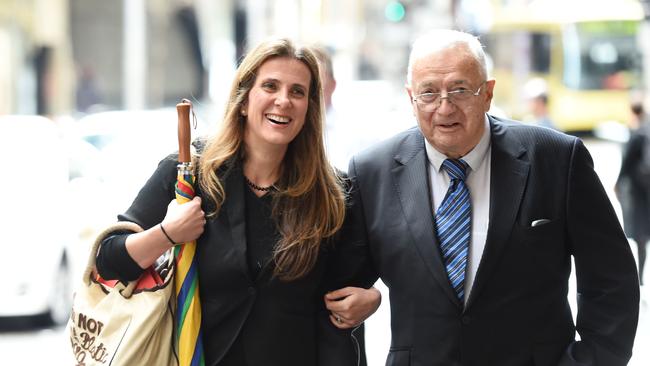 Health Services Union convicted fraudster Kathy Jackson arrives with David Rofe at the Royal Commission into Trade Union Governance and Corruption in 2014. Picture: AAP