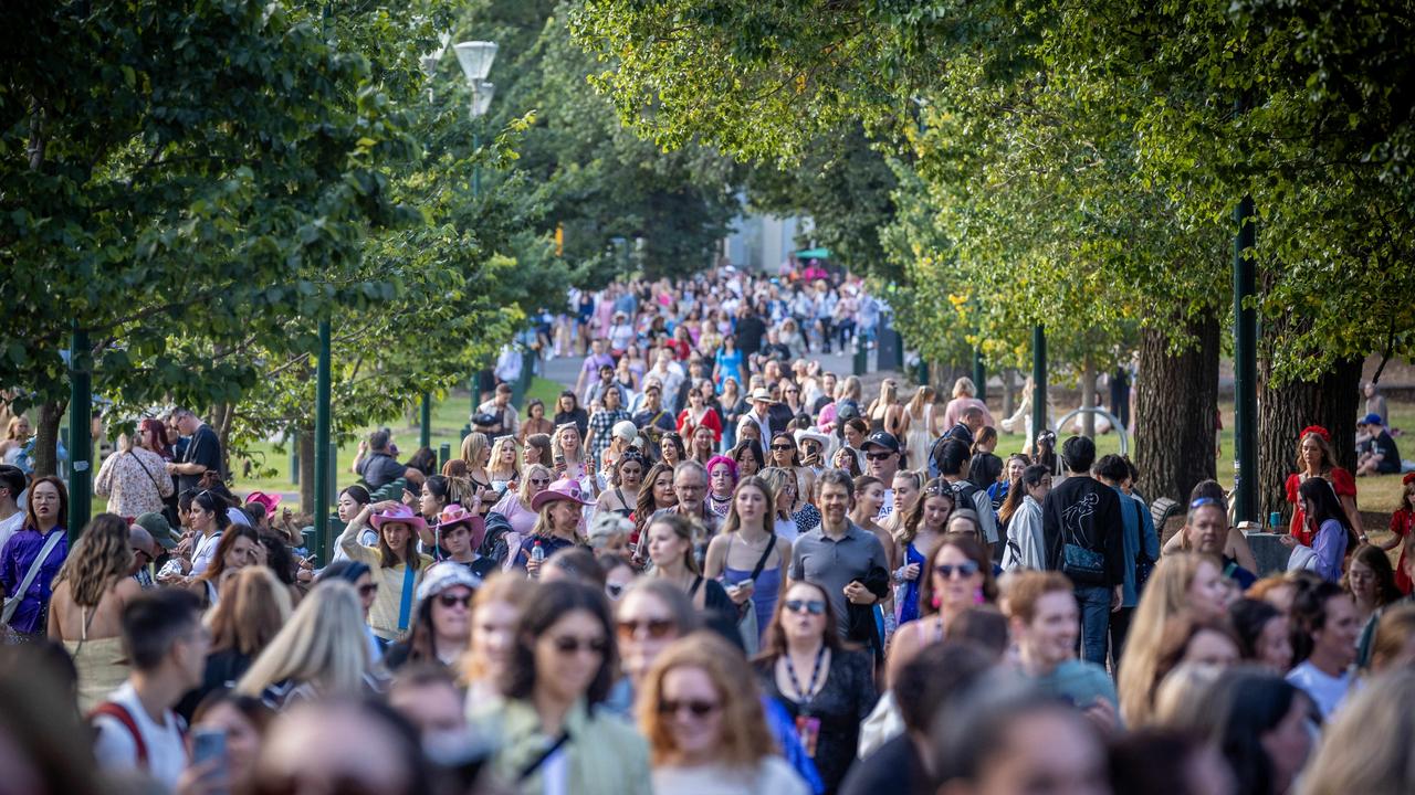 The crowds in Melbourne were huge during the Taylor Swift concert weekend. Picture: NCA NewsWire / Jake Nowakowski