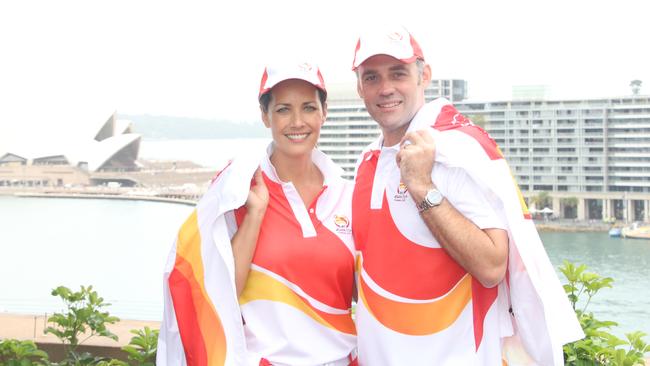 Stephanie Brantz and Simon Hill model the volunteers’ uniforms.