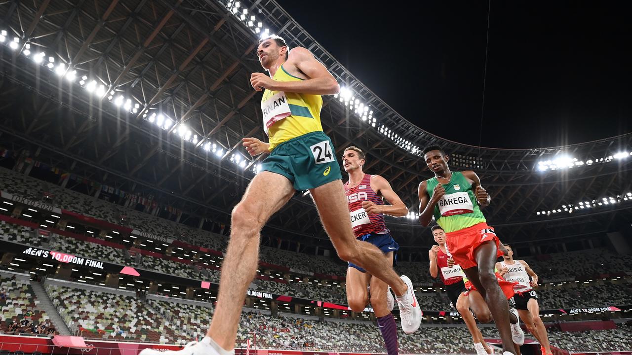 Patrick Tiernan of Team Australia competes in the Men's 10,000m Final on day seven of the Tokyo 2020 Olympic Games. Picture: Getty Images