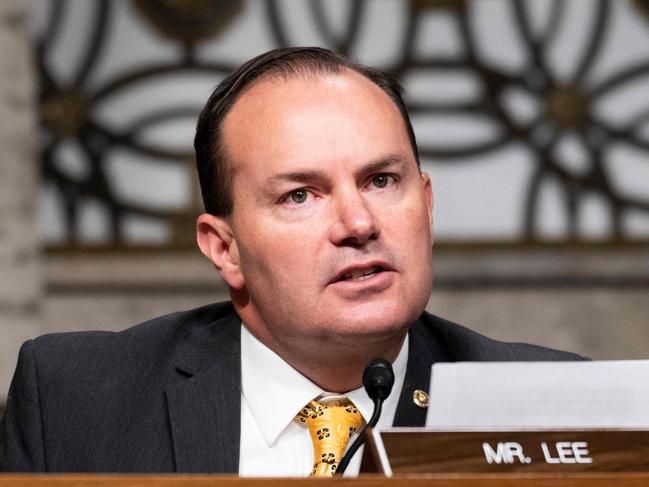 Senator Mike Lee (R-UT) speaks during the Senate Judiciary Committee hearing on 'Breaking the News: Censorship, Suppression, and the 2020 Election' on Capitol Hill on November 17, 2020 in Washington, DC. (Photo by Bill Clark / POOL / AFP)