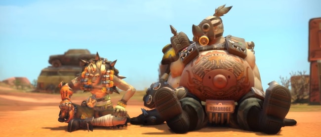 Popular Overwatch character duo Junkrat and Roadhog originate from Australia. Picture: Blizzard