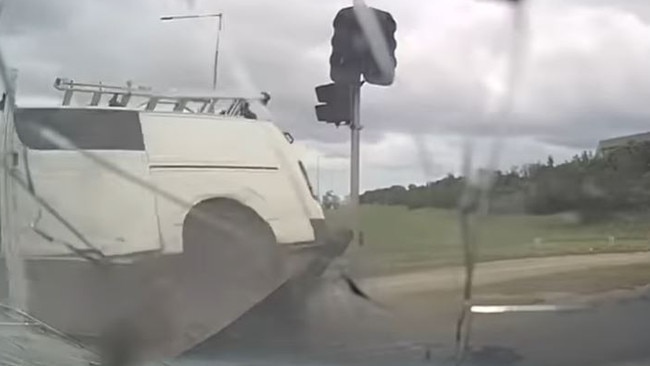 The van rolled toward the on-ramp. Picture: Dashcam Owners Australia