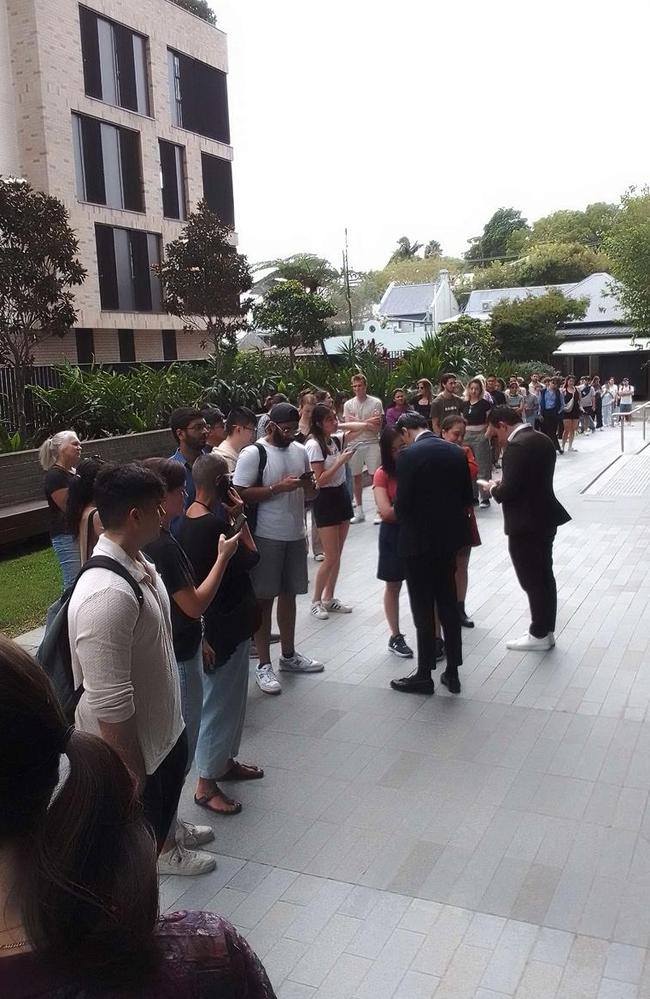 A queue at a rental inspection in Sydney’s Inner West. Picture: Reddit