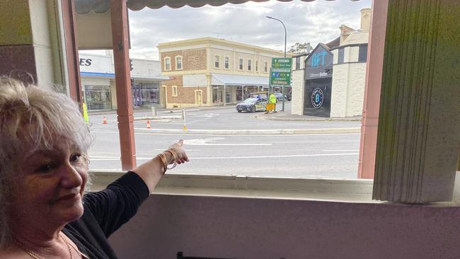 Brendan's Barber Shop owner Sue Lewis said she had witnessed countless crashes at the intersection. Picture: Brinley Duggan