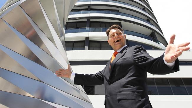 Con Nikiforides at the Oracle tower he developed in Broadbeach. His sons are now forging a career in property development.