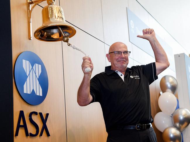 SYDNEY, AUSTRALIA - NCA NewsWire Photos DECEMBER, 4, 2020: Nuix CEO Rod Vawdrey rings the ASX bell, at the Australian Stock Exchange (ASX) in Sydney. Nuix has listed on the ASX today, and is the biggest IPO for 2020 with a worth $1.8 billion. Picture: NCA NewsWire/Bianca De Marchi