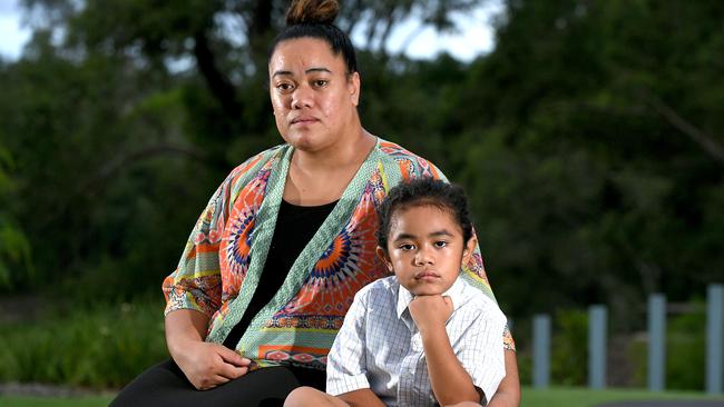 Wendy Taniela has opened up debate over school hair policies asking for changes to accommodate her son Cyrus’s cultural needs. (AAP image, John Gass)