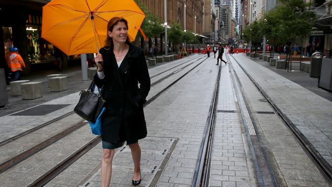 The first section of street track for Sydney’s new light rail system has been opened to the public. Picture: Toby Zerna