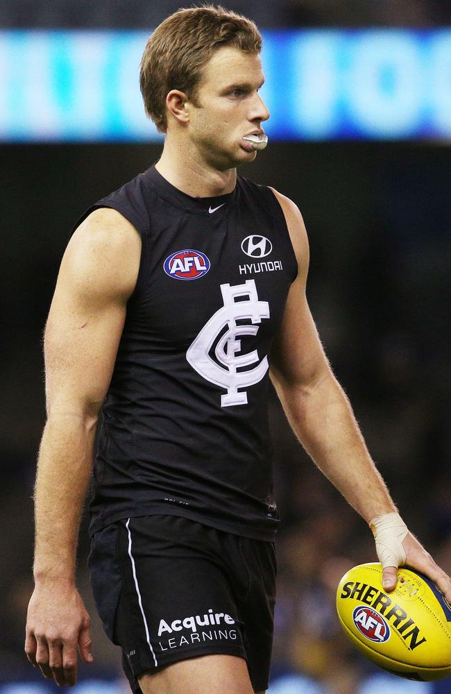 Lachie Henderson has played his last game for Carlton. Picture: Colleen Petch