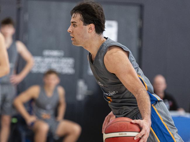 Oskar Olechnowicz of Churchie 1st V against Toowoomba Grammar School 1st V in Round 4 GPS basketball at Toowoomba Grammar School, Saturday, August 3, 2024. Picture: Kevin Farmer