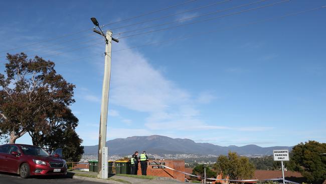 Tasmania Police investigating a body found in Carbeen Street Mornington.  Picture: NIKKI DAVIS-JONES