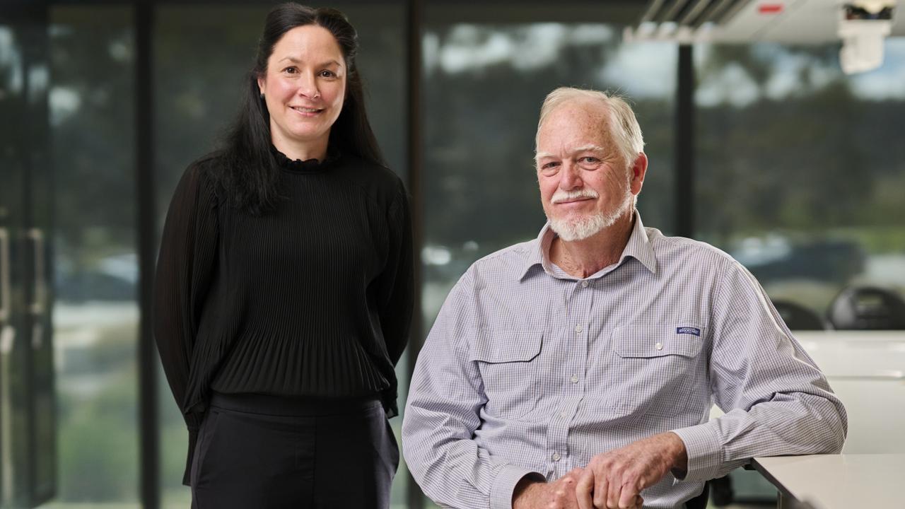 AFP chief forensic scientist Dr Sarah Benson with former AFP scientist David Royds. Picture: Rohan Thomson