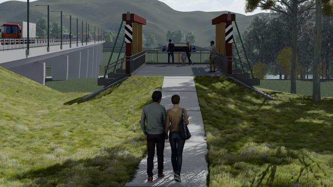 The projected viewing platform and park will repurpose some of the wood from the old Tabulam Bridge.