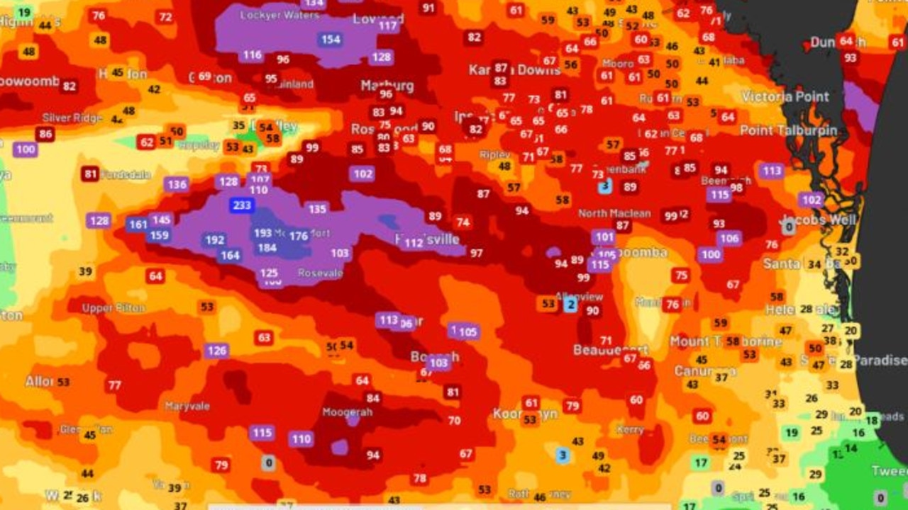 Observed 24-hour rainfall to 9am EST Sunday over the southeast, showing how widespread the falls were. Photo: WeatherZone