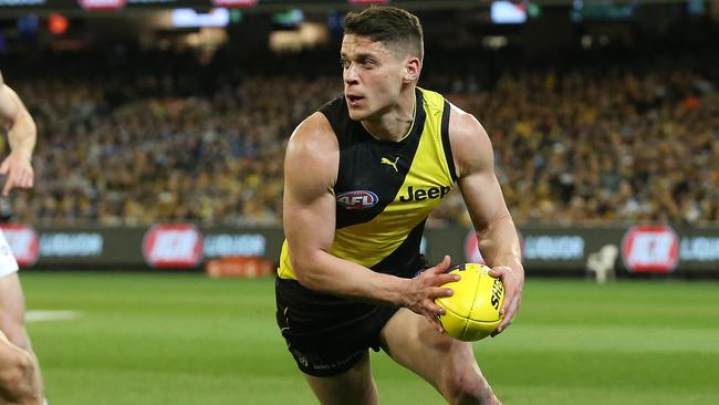 Dion Prestia had 31 disposals against Geelong on Friday night. Picture: Michael Klein