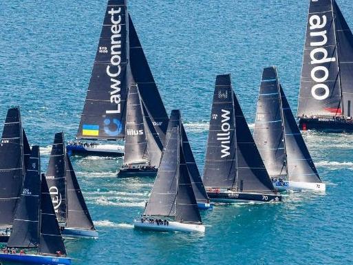 Start of the 2022 Rolex Sydney to Hobart yacht race on Sydney Harbour. Picture Carlo Borlenghi