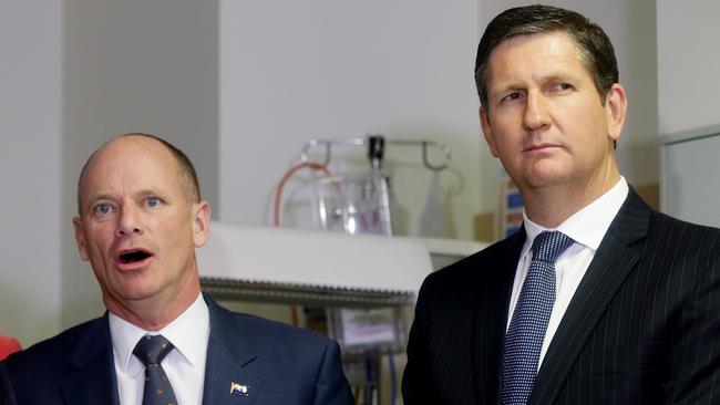 Former premier Campbell Newman (left) was a beneficiary of Lawrence Springborg’s LNP.