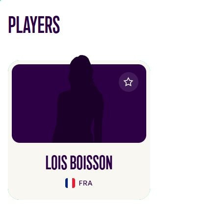 The WTA does not even have a headshot for Boisson on its website.